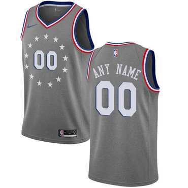 Women%27s Customized Philadelphia 76ers Swingman Gray Nike City Edition Jersey